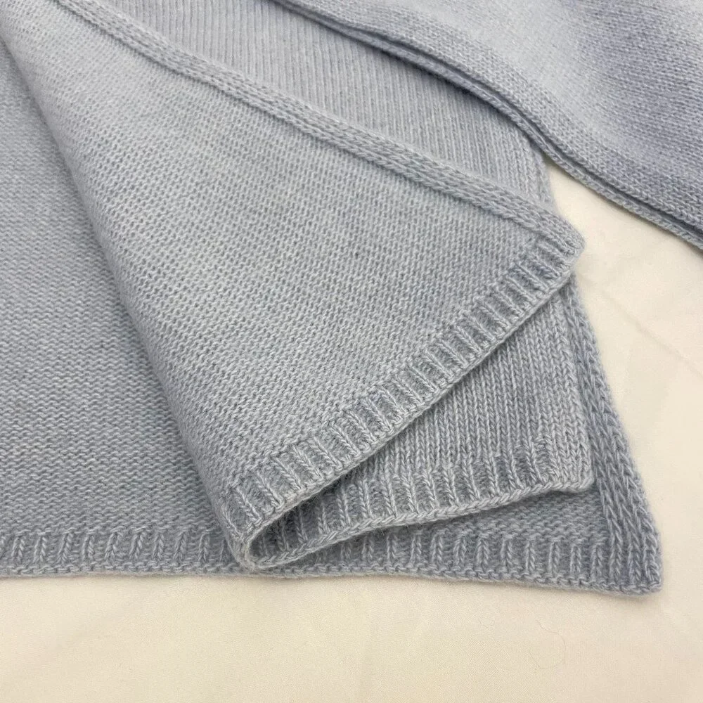 Portolano 100% Cashmere Scarf in Light Blue - Picture 2 of 4
